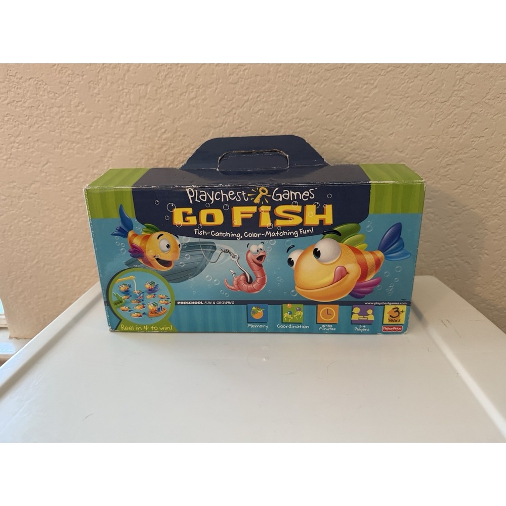 Fisher Price Go Fish Game Preschool With Box 40 Pieces Color Matching